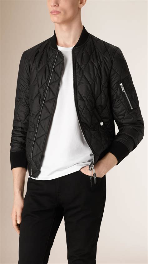 mens burberry quilted jacket coat|Burberry men's quilted bomber jackets.